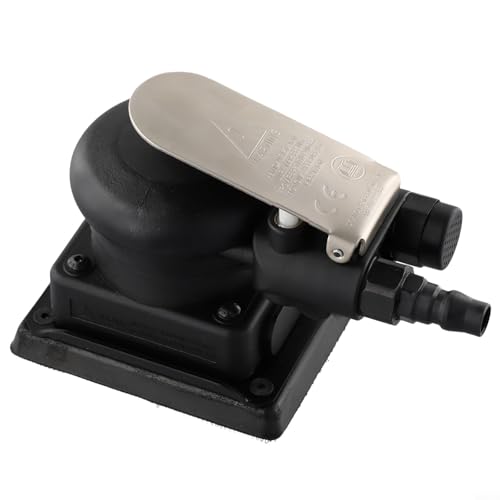 Durashmall Lijadora neumática cuadrada de 75 x 100 mm, pulidora orbital para coche, madera, metal, eliminación de óxido, alta velocidad, 10000 RPM con entrada de aire de 14 pulgadas, goma de plástico
