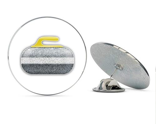 Curling Stone Round Metal 0.75" Lapel Pin Hat Shirt Pin Tie Tack Pinback2