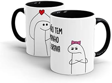 Caneca Cerâmica Alça e Interior Preta - BAIXINHA BRAVA