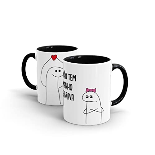 Caneca Cerâmica Alça e Interior Preta - BAIXINHA BRAVA