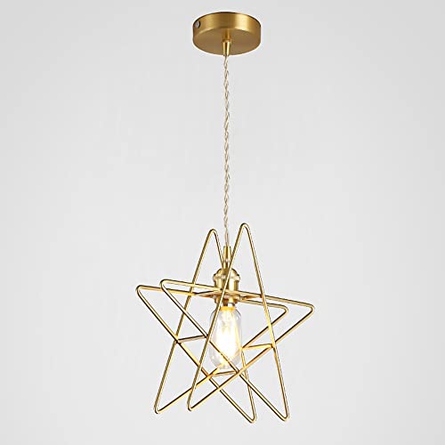 Pendant nordique en cuivre étoile lumineuse or E27