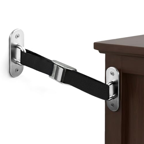 Heavy-Duty 304 Stainless Steel Furniture Anchors for Baby Proofing – 1,000 lbs Anti-Tip Wall Straps to Secure Bookshelves, Dressers, TV Stands, Cabinets & Countertops