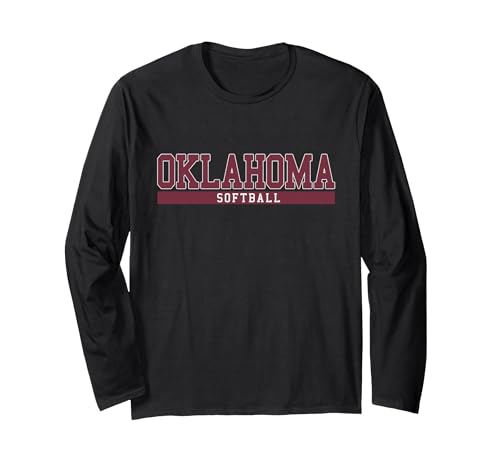 Oklahoma Softball Long Sleeve T-Shirt, Adult Unisex, Black, X-Large