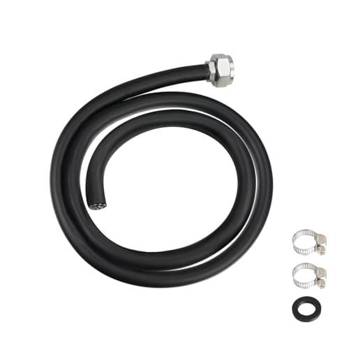 Phivan 3/4" Mop Sink Hose, 3.9ft (47 inch) Heavy Duty Short Water Hose, Flexible Reinforced PVC with Stainless Steel Tightening Fixture for Mop Sink Faucet, Dehumidifier Drain, Household & Commercial