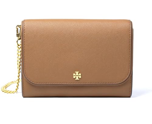 Bolsa de ombro feminina Tory Burch Emerson Flap Tory com detalhes dourados, Alce