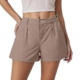 Generisch Damen Sommer Dressy Casual Elastische Taille Weites Bein Anzug Shorts Arbeit Shorts