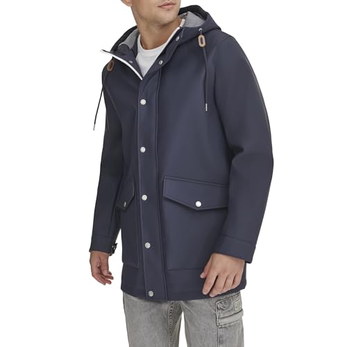 Levi's Men's Rubberized Rain Parka Jacket, navy, Small - image 2