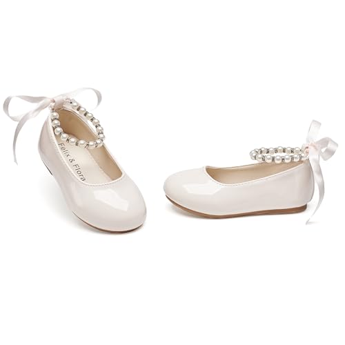 Image of Felix & Flora Girls Toddler Little Ballet Shoes - Flower Girls Mary Jane Flats Dress Shoes Party Wedding