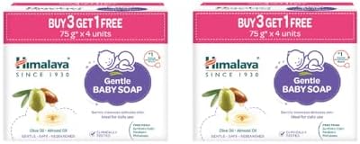 Himalaya Gentle Baby Soap for Newborns | No Post Bath Dryness | B6G2 FREE - 75g | Gentle Cleansing With Phyto-Oil Complex of 100% Natural Oils of Almond & Olive | No. 1 Doctor Recommended Brand