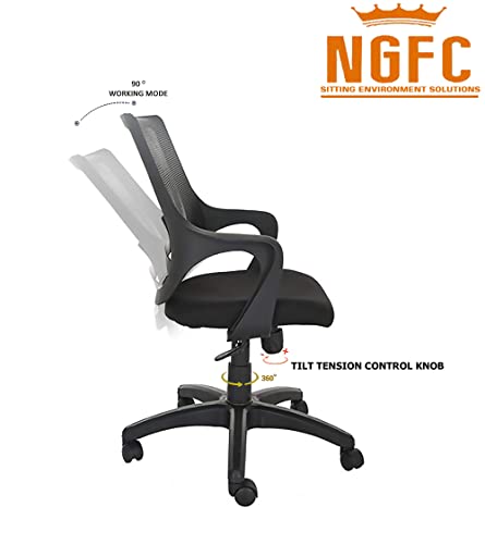 Image of NGFC Office Chair Ergonomic Nylon Base Mono Chair Office with Tilt Lock Mechanism High Comfort Seating Ergonomic Chair for Home & Office