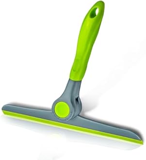 DSV Standard 10" Heavy Duty Green, Grey Window Cleaning Squeegee, Handheld Squeegee for Glass Doors, Windows, Car Windshields & More