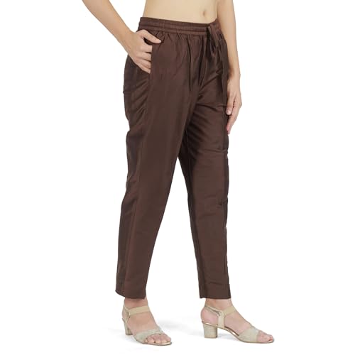 Image of Trouser Pants for Women,Stylish Trousers for Woman for Kurti Relaxed & Regular Straight fit Palazzo,Ethnic Bottom Formal Pants for Women Office wear Casual & Daily Use