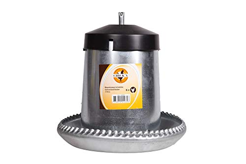 Galvanised Outdoor Poultry Feeder 5L, for Chickens / Hens / Poultry .