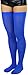 ToBeInStyle Women's Nylon Thigh High Schoolgirl Opaque Stockings (Blue)