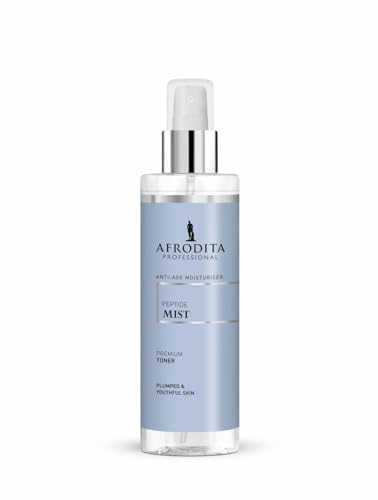 Afrodita Professional Peptid Sérum pour le visage en spray avec acide hyaluronique, tonique hydratant anti-âge et spray pour le visage pour peaux sèches et matures, soin végétalien 100 ml