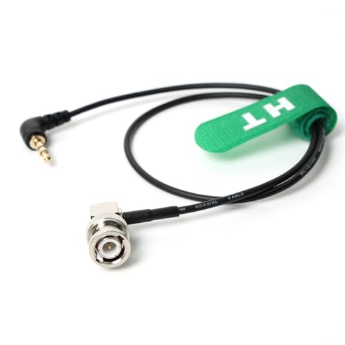 Cable de código de tiempo de 8 pulgadas HangTon con conector de 3.5 mm acodado y salida BNC