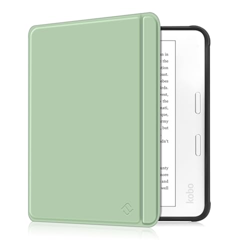 Fintie Hülle für Tolino Vision Color (2024)/Vision 6 (2021) & Kobo Libra Color (2024)/Libra 2 (2021) 7 Zoll eReader - Superleicht Soft TPU Schutzhülle mit Auto Schlaf/Wach Agavengrün
