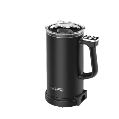 TIKHJ 電動ミルク泡立て器 コーヒー泡立て器 全自動多機能加熱ミルクフォーマー 全自動ミルクティーメーカー 電気ケトル ブレンダー 断熱電気ケトル 日本規格100V (ブラック)