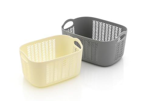 Image of BENAVJI Unbreakable Multi-Purpose Flexible Storage Basket with Handle Ideal for Kitchen, Bathroom & Home Organization Pack of 3
