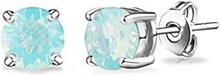 Pacific Green Opal Earrings Created with Zircondia® Crystals