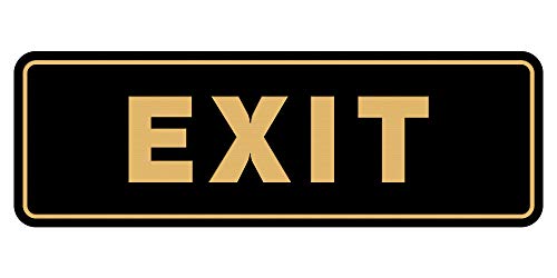 Image of Standard EXIT Sign - Black /Gold - Small
