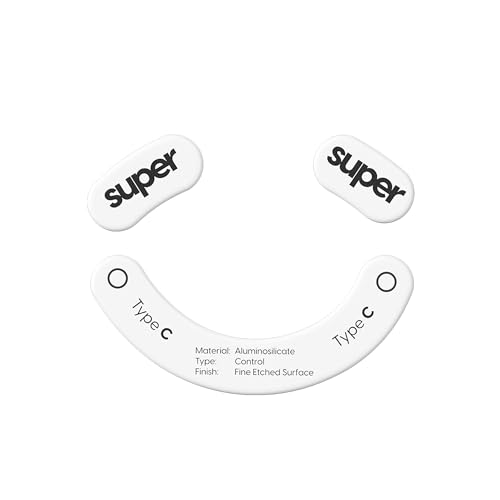 Image of Superglide Glass Mouse Skates - Consistent Controllable Glide, Polished Round Edge, Super Balanced Gaming Mouse Feet with Durable Sole for Razer DeathAdder v3 Pro (Type-C, White)