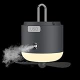 Jubilofex Campingventilator mit Licht | Wiederaufladbare USB 1200 mAh Akku Lampe...