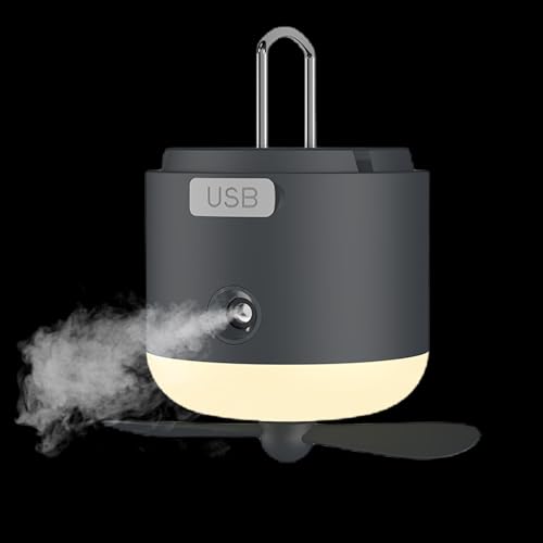 Lámpara De Camping Con Ventilador - USB Recargable 4 Velocidades Equipo De Viento Supervivencia | Ventiladores De Techo Para Tienda De Camping | Para Interior Al Aire Libre Fallo Eléctrico Coche Playa