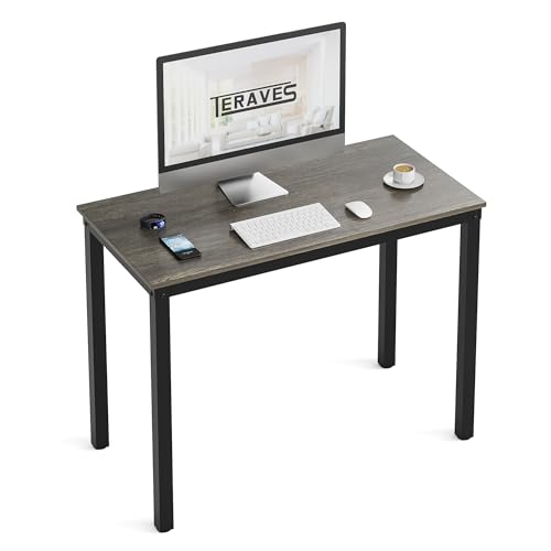 Teraves Computer Desk/Dining Table Office Desk Sturdy Writing Workstation for Home Office (39.37?, Black Oak)