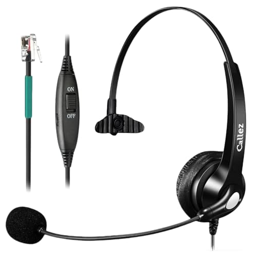 Auriculares monoaurales RJ9 de oficina para teléfonos Polycom VVX