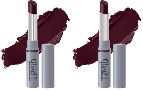 Image of Glam 21 Long Lasting Non-Transfer Lipstick|Creamy Matte Formula | Smudge-Free | HD-Colored lips - 2gm|Rustic Red-19 (Pack of 2)