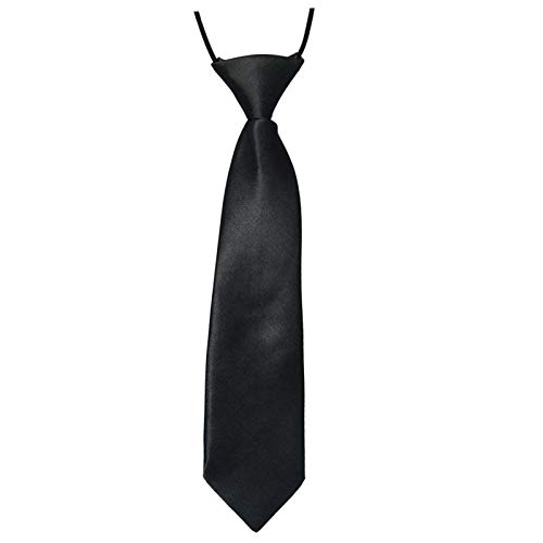 School Boys Kids Wedding Solid Color Elastic Tie