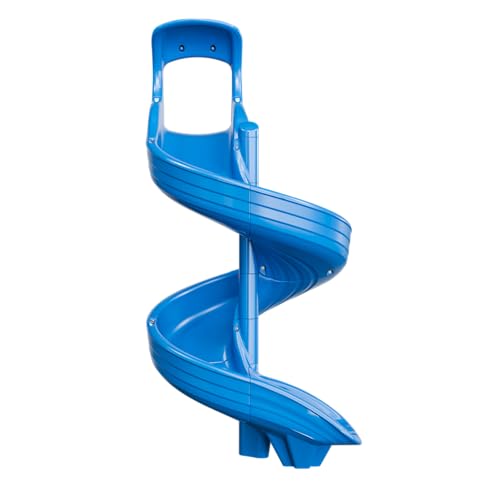 Beuta Playground Slide for Kids - Big Spiral Outdoor Slide Attachment for Treehouse or Deck - Plastic Playset Slide for Playground or Backyard with Open Twisty Design - Exit Left - 7 ft - Blue