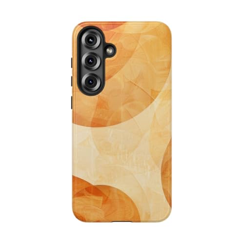 Coque Samsung S25 Plus rigide anti rayure cercles géométriques orange style