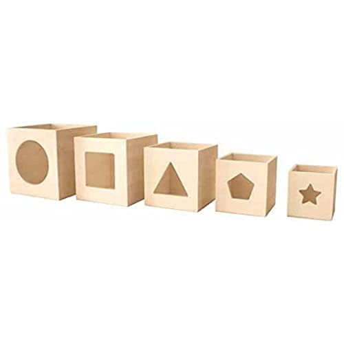Artemio Cubes gigognes en Bois - 12 à 6,5 cm - 5 pcs