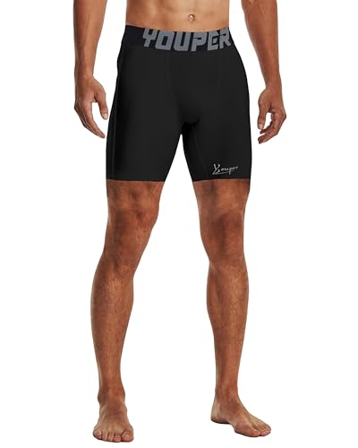Youper Athletic Supporter, Compression Shorts w/Soft Protective Athletic Cup, Adult Sizes2