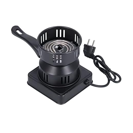 Estufa de Calefacción de Cachimba, Fácil Montaje Quemador de Carbón de Cachimba Eléctrico Negro Enchufe de la UE 220V Control de Calor Inteligente Portátil Resistente(negro, Enchufe europeo 220V)
