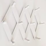 AMAPON Accordion Style Wall Hangers Expandable Coat Rack Pine Wood 10 Pegs Hooks Hang Hats Coffee Mu