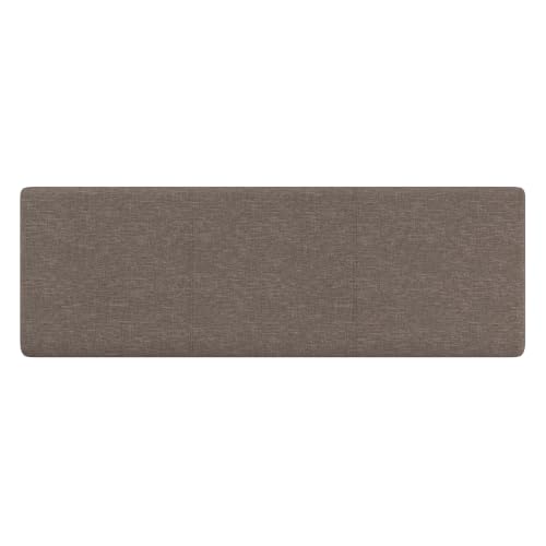 Image of SIMPLIHOME Avalon 54 inch Wide Linen Look Fabric Storage Ottoman in Fawn Brown