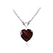Ice Gems Sterling Silver 7mm Heart Genuine, Created or Simulated Birthstone Solitaire Necklace, 18"