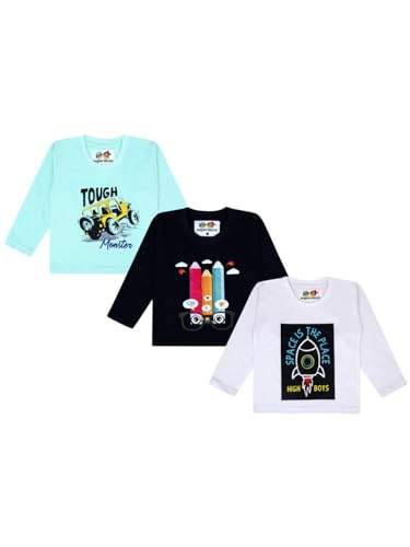 Image of superminis Boy's /Girls Cotton Round Neck Full Sleeves Regular Fit T Shirts With Trendy And Fun Prints