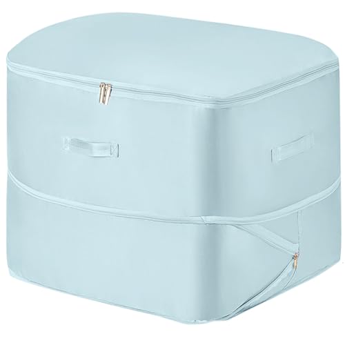 Image of ABOUT SPACE High-Density Nylon Fabric Ultra Space Saving Self Compression Organizer - 141 L Vacuum Storage Bags - Packing Vaccine Bags for Clothes Airtight (Blue - Large - L 54 x B 42 x H 62 cm)