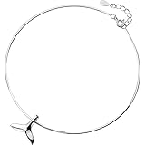 Tobilleras de Plata de Ley 925 auténtica y sólida para Mujer, joyería de Moda con Cola de Sirena de 23cm, joyería Fina