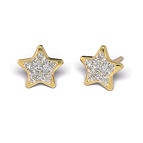 Studex Sensitive Ohring Ohrringe Nachfolgeschmuck Glitter S3544STX Stern Glitter Crystal vergoldet Chirurgenstahl
