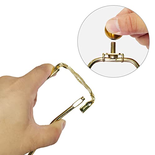 Lamp Shade Harp, 8.5 Inch Detachable Holders Replacement For Table And Floor Lamps, 2 Set Polished Brass Heavy Duty Lamp Shade Bracket, 3/8 Standard Saddles And Finials Included (Polished Brass) #TOP3