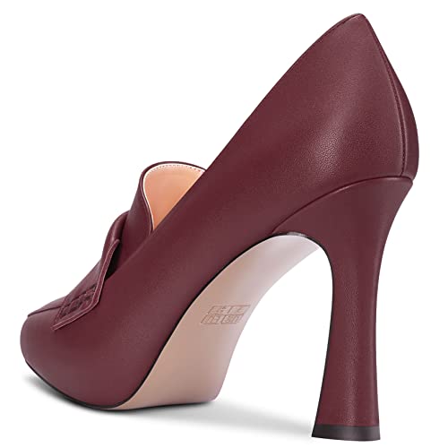 HEUIVZAR Womens Platform Chunky Block High Heel Closed Pointed Toe Shoes Slip On Shopping Dress Pumps Matte 4 Inch3