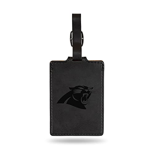 Étiquette de bagage NFL Carolina Panthers en daim noir gravée laser