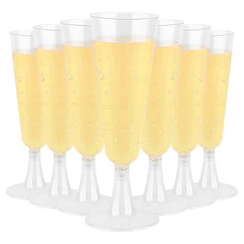 Yzpklhw 20 Stück Sektgläser Plastik Champagnergläser Hartplastik Becher Sektgläser Kunststoff Champagner Gläser Kunststoff Weingläser für Hochzeit Geburtstage Partys