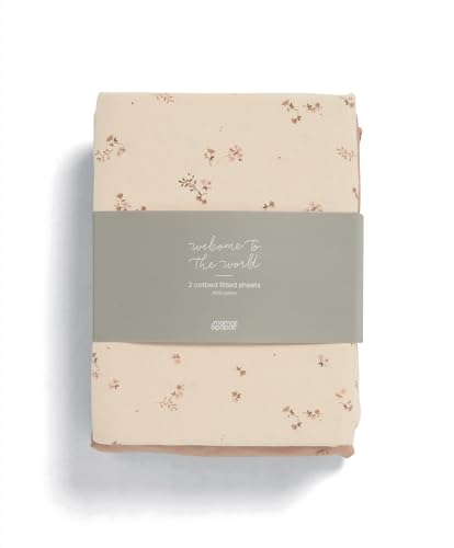 Mamas & Papas Paquete de 2 sábanas bajeras para Cuna/Cama, Flores Silvestres