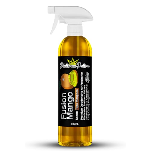 Image of Water-Based Car Air Freshener Spray | Luxury Automotive Deodorizer | Mold-Resistant Formula | Eliminates Odors and Refreshes Vehicle Interior | 17 fl oz | Fusion Mango